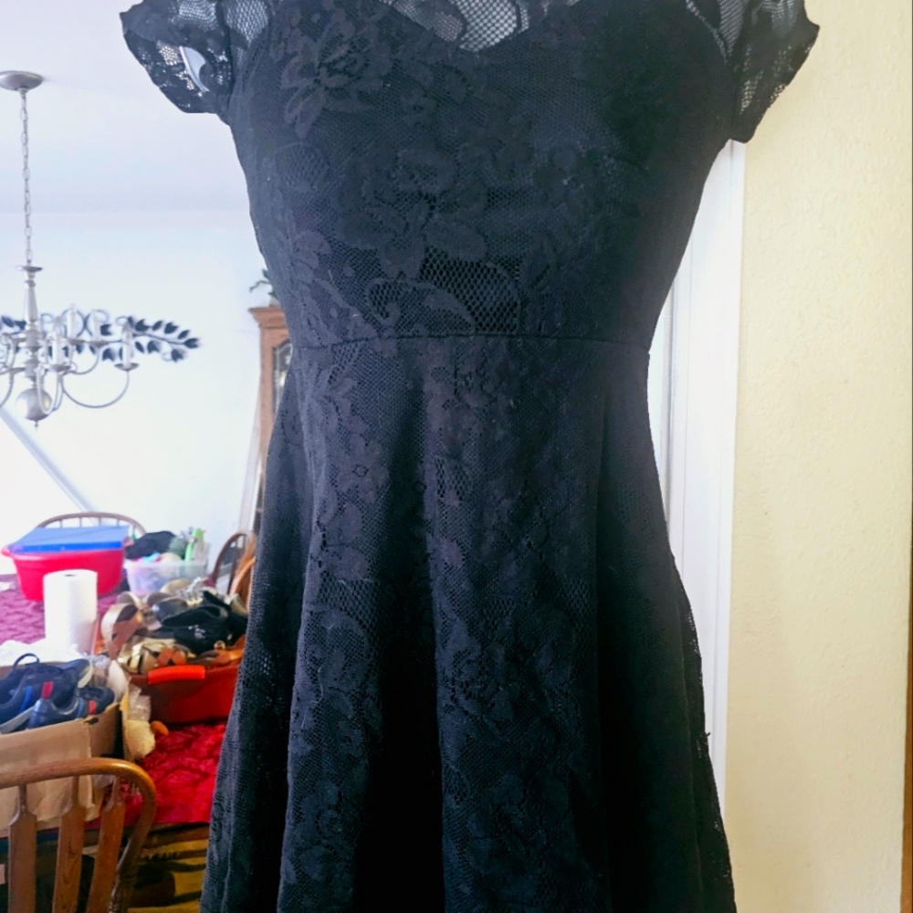 Womens Black Lace Dress